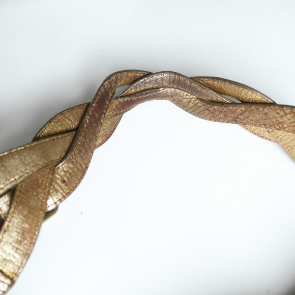 Miu Miu Gold Metallic Distressed Leather Hobo Bag - Picture 15 of 15